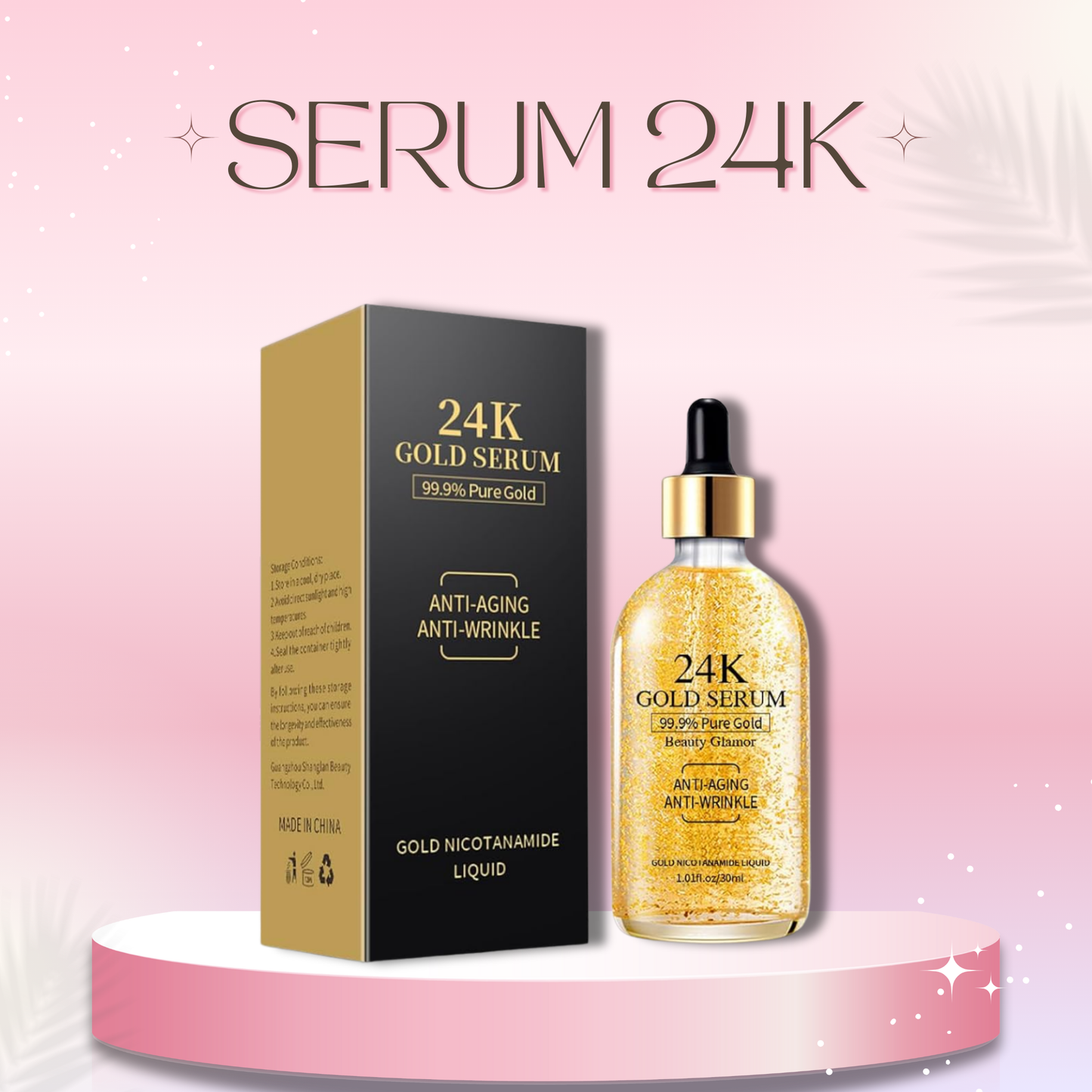 Kit Anti-Edad, Masajeador Antiarrugas + Serum 24k Antivejez